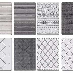 北欧 方形地毯 花纹线条地毯