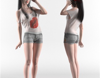现代 女人 夏日清凉美女