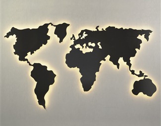现代世界地图墙饰