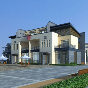 现代 双拼别墅 别墅