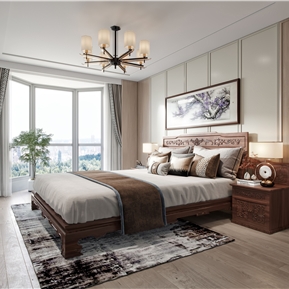 新中式 卧室 主卧室