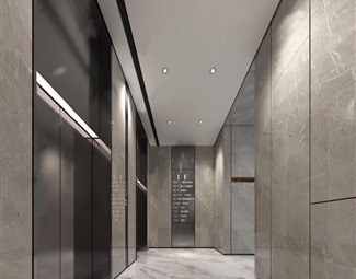 现代电梯间背景墙