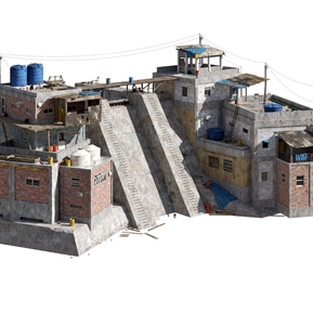 现代 建筑 贫民窟住宅楼房