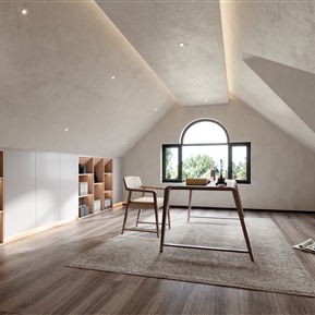 新中式 书房 书房阁楼