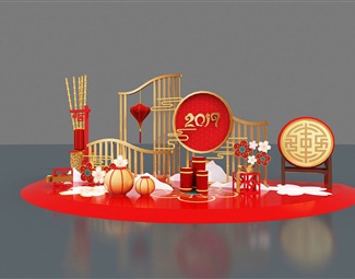 新中式 美陈 春节 新年美陈