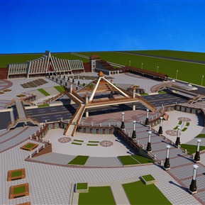 民族风 广场 民族建筑广场