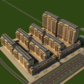 欧式 住宅区 住宅鸟瞰