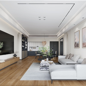 现代 客餐厅 天健天骄客厅