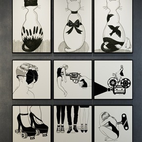 现代 动物画 黑白装饰画