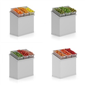 现代 货架 超市货架 蔬菜 水果 组合