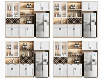 现代冰箱柜子