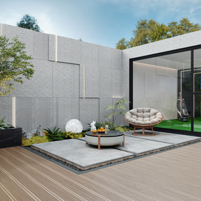 现代 露台 地下室露台高尔夫球室