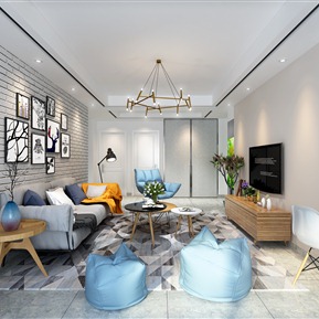 北欧 客厅 餐厅客厅