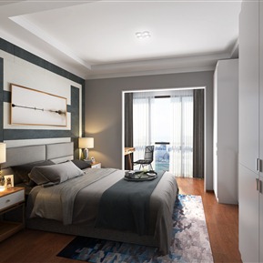 现代 卧室 主卧室