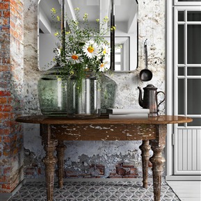 美式 端景台 边柜组合