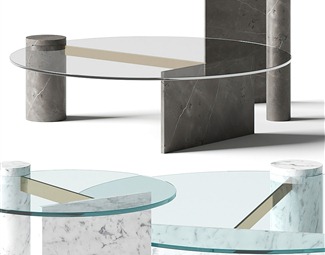 现代玻璃圆桌