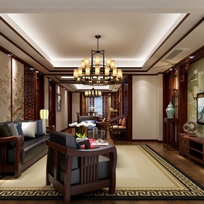 新中式 客厅 客餐厅