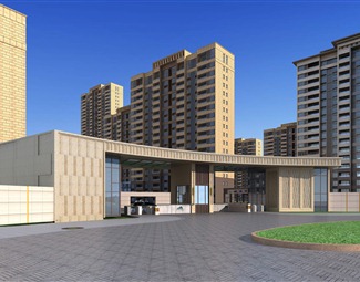 现代 大门 小区大门