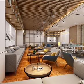 现代 大厅 酒店大堂书吧休闲区