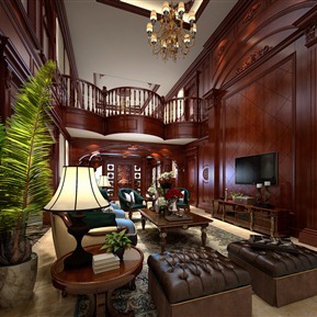 美式 复式客厅