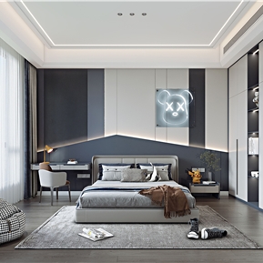 现代 儿童房 男孩房卧室