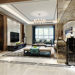 新中式 客餐厅 客餐厅走廊