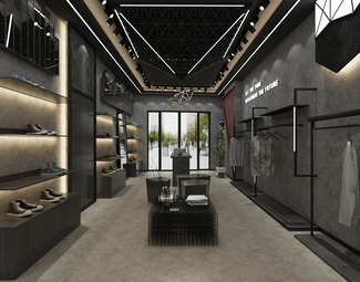 工业LOFT服装店设计效果图