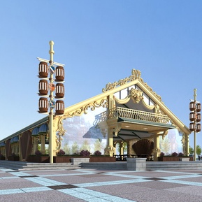 欧式 商业楼 特色棚