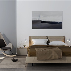 现代 双人床  床休闲椅装饰画吊灯组合