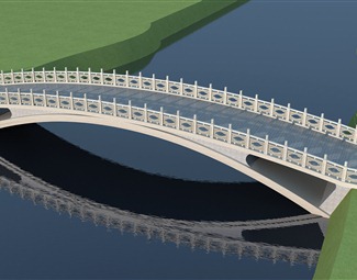 新中式桥3d模型