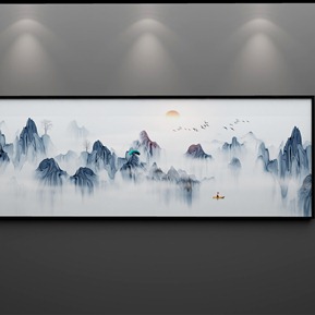 新中式 风景画 中国意境水墨山水画