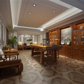 新中式 书房 董事长办公室