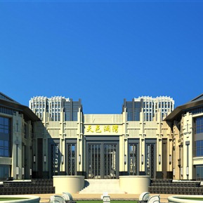 现代 售楼处建筑 会所售楼处小区入口