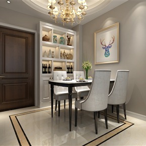 简欧 餐厅 客餐厅 卧室 衣帽间