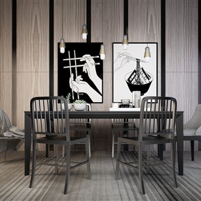 现代 餐桌椅组合 餐桌椅