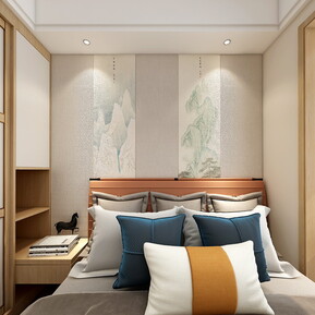 新中式 卧室 全景主卧室