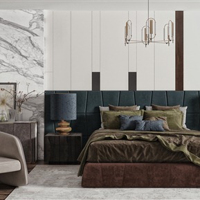 现代 双人床 双人床组合