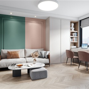 现代 书房 书房休息区