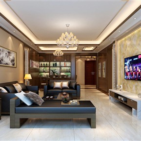 新中式 客餐厅 客餐厅及入户花园