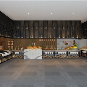 现代 餐厅 自助餐厅明档区