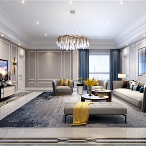 现代 客厅 影音室