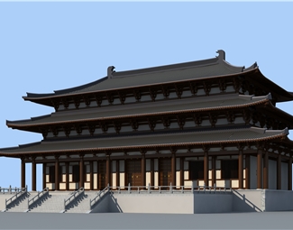 中式春秋战国时期建筑3d模型下载-3d溜溜网