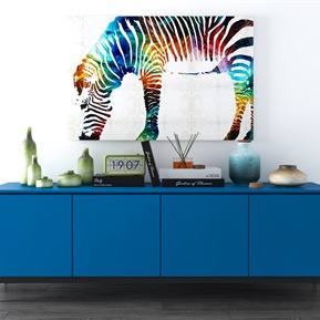 现代 电视柜 装饰柜 边柜 装饰画 装饰品组合