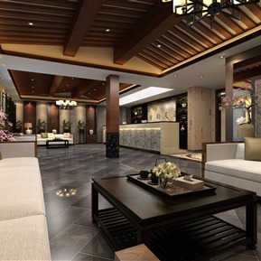 新中式 大厅 足浴店大厅