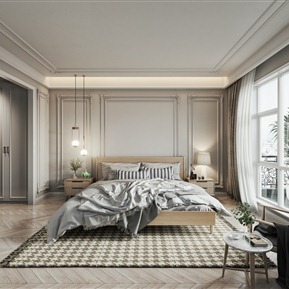 简欧 卧室 主卧室