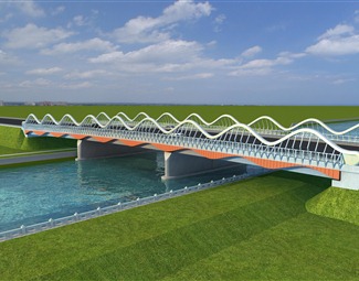 现代跨河大桥