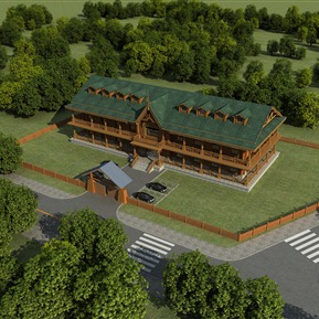 民族风 酒店建筑 办公楼酒店