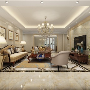 欧式 客厅 客餐厅