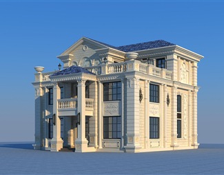 欧式独栋别墅3d模型