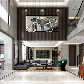 轻奢 复式客厅 客厅